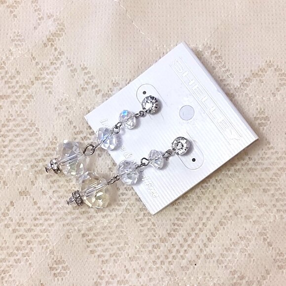 NEW Handcrafted Clear Beads Drop Earrings Women Fashion Jewelry Gifts - Picture 3 of 4